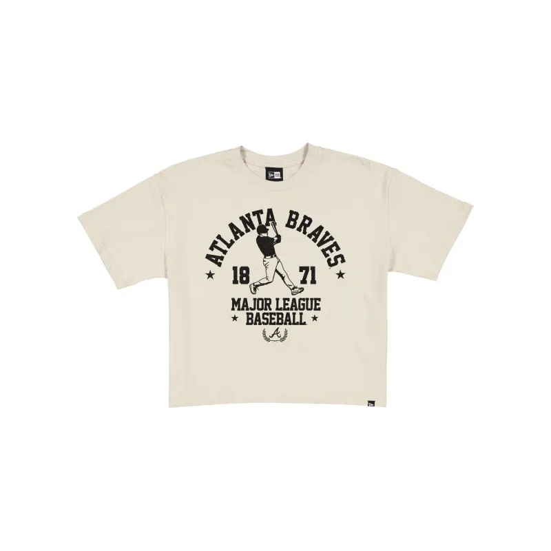 Atlanta Braves Throwback Prep Stone Women's Cropped T-Shirt sold by New Era