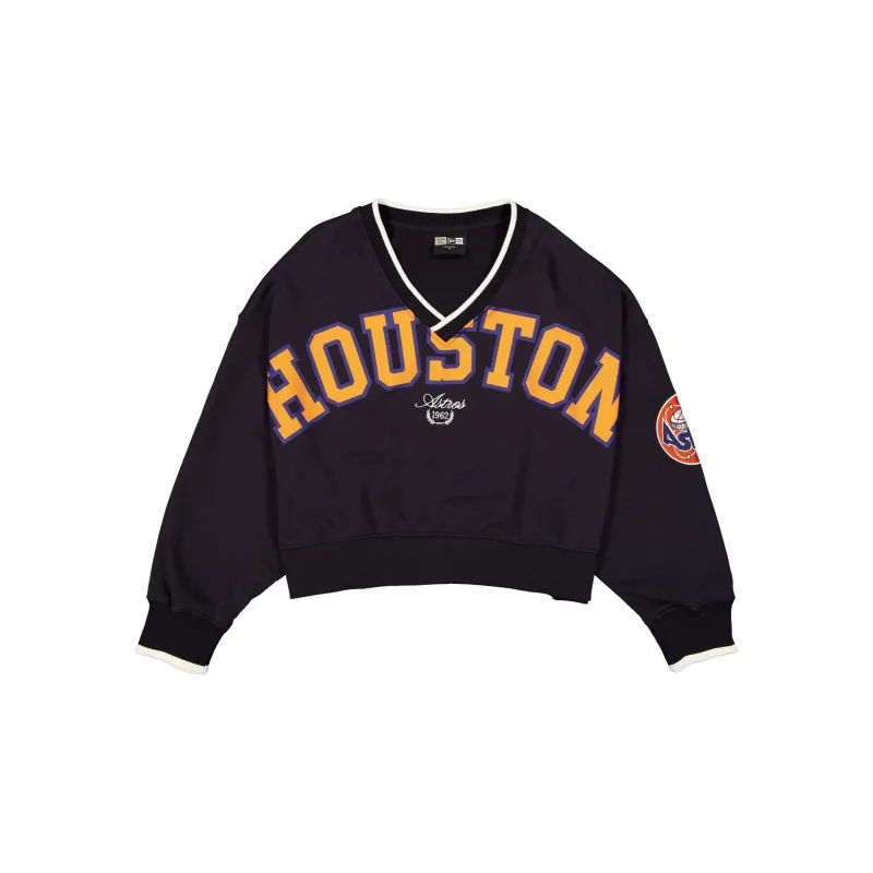 Houston Astros Throwback Prep Women's Cropped Crewneck sold by New Era