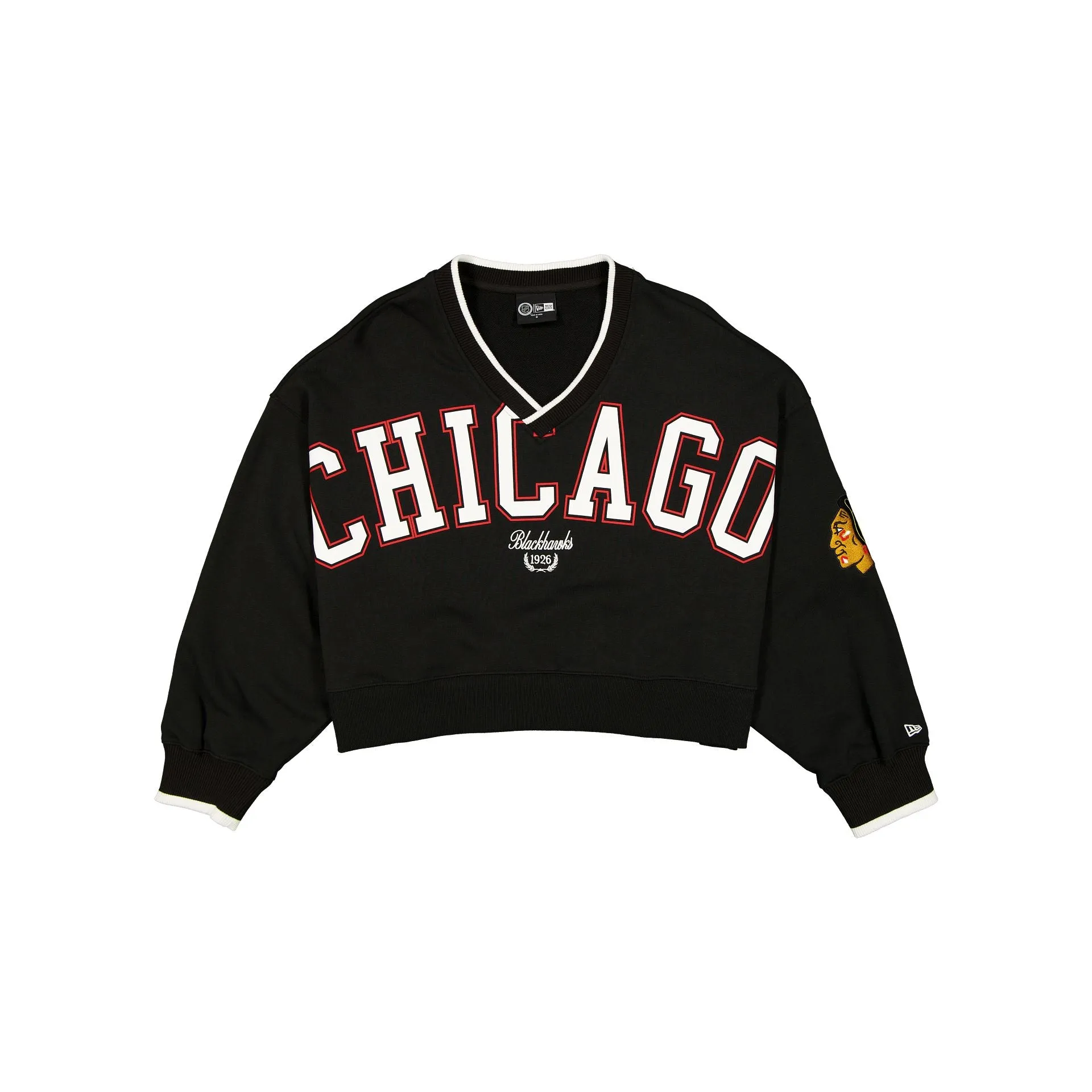 Chicago Blackhawks Throwback Prep Women's Cropped Crewneck sold by New Era