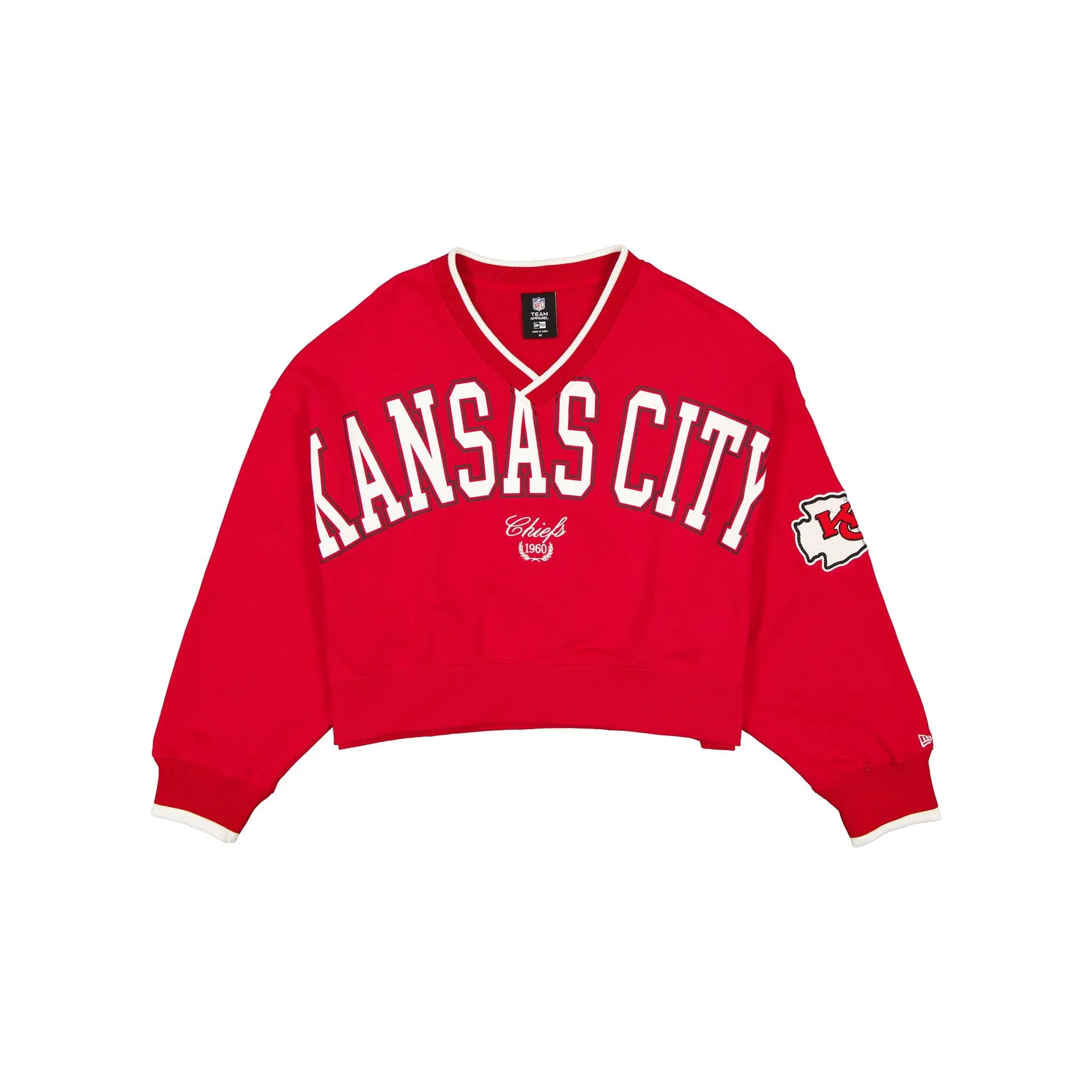 Kansas City Chiefs Throwback Prep Women's Cropped Crewneck sold by New Era