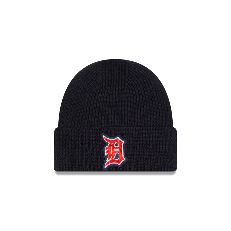 Detroit Tigers Short Skull Cuff Knit Beanie Hat sold by New Era