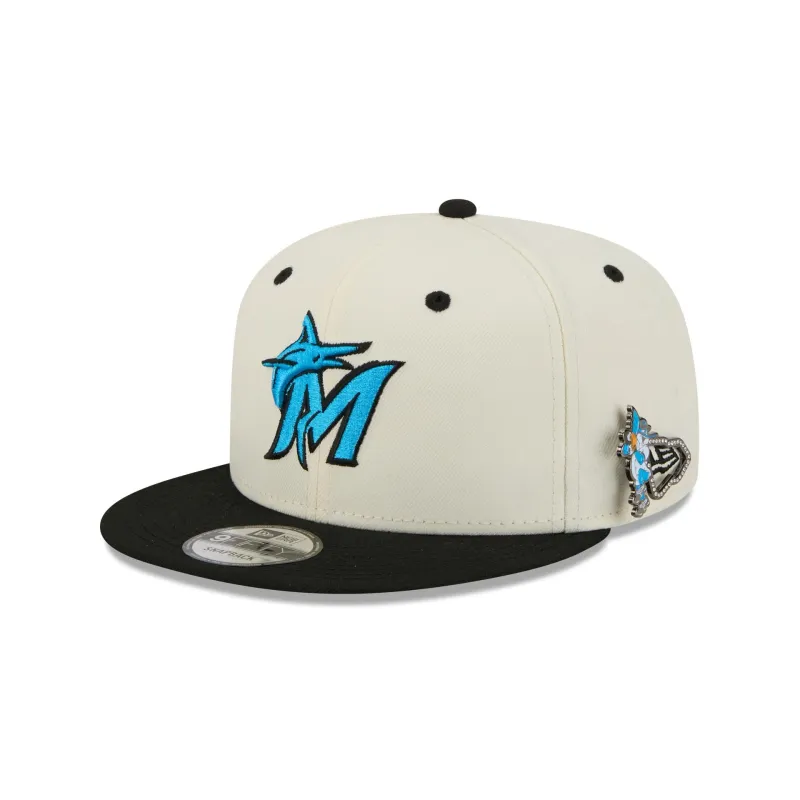 Miami Marlins Mascot Pin 9FIFTY Snapback Hat sold by New Era