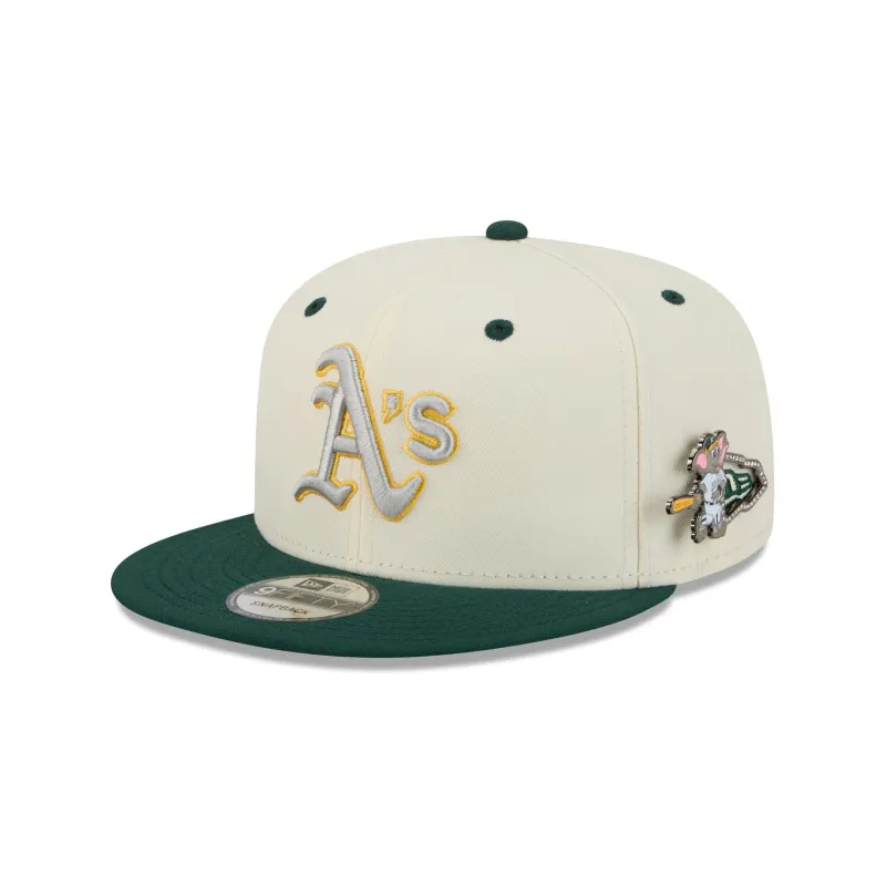 Athletics Mascot Pin 9FIFTY Snapback Hat made by New Era