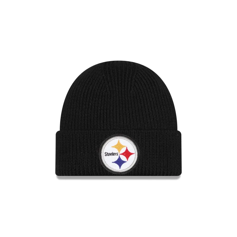 Pittsburgh Steelers Short Skull Cuff Knit Beanie Hat sold by New Era
