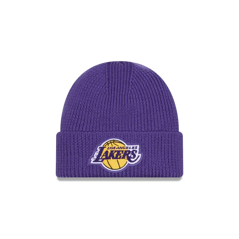 Los Angeles Lakers Short Skull Cuff Knit Beanie Hat sold by New Era