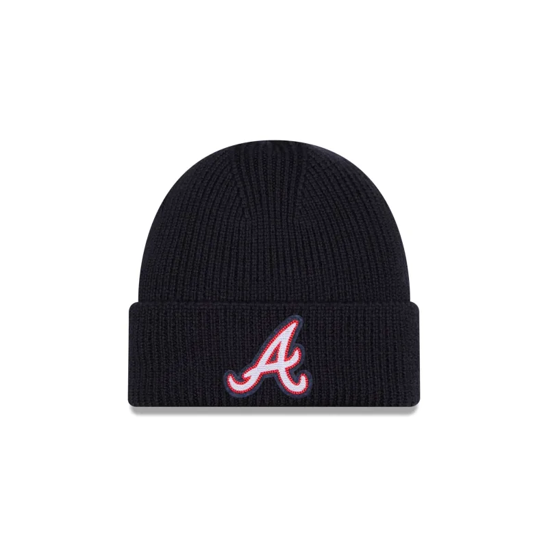 Atlanta Braves Short Skull Cuff Knit Beanie Hat sold by New Era