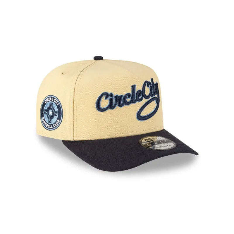 Indianapolis Indians Vegas Gold 9FIFTY A-Frame Snapback Hat sold by New Era