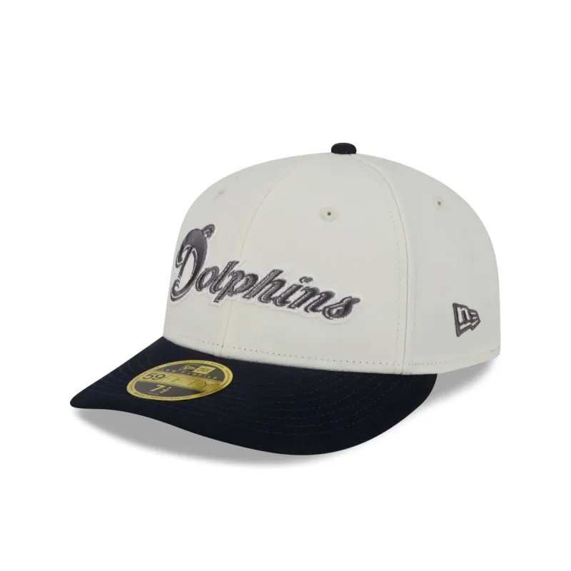 Miami Dolphins Chrome Crown Low Profile 59FIFTY Fitted Hat sold by New Era