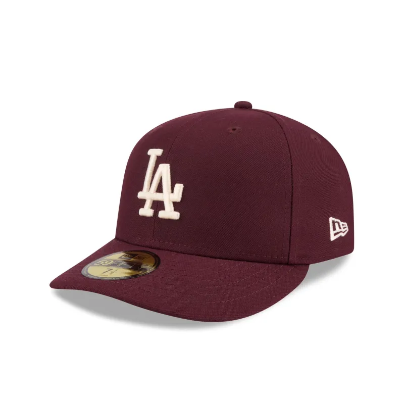 Los Angeles Dodgers Maroon Pre-Curve 59FIFTY Fitted Hat sold by New Era
