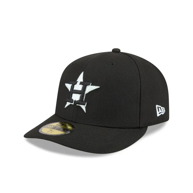 Houston Astros Black Pre-Curve 59FIFTY Fitted Hat sold by New Era