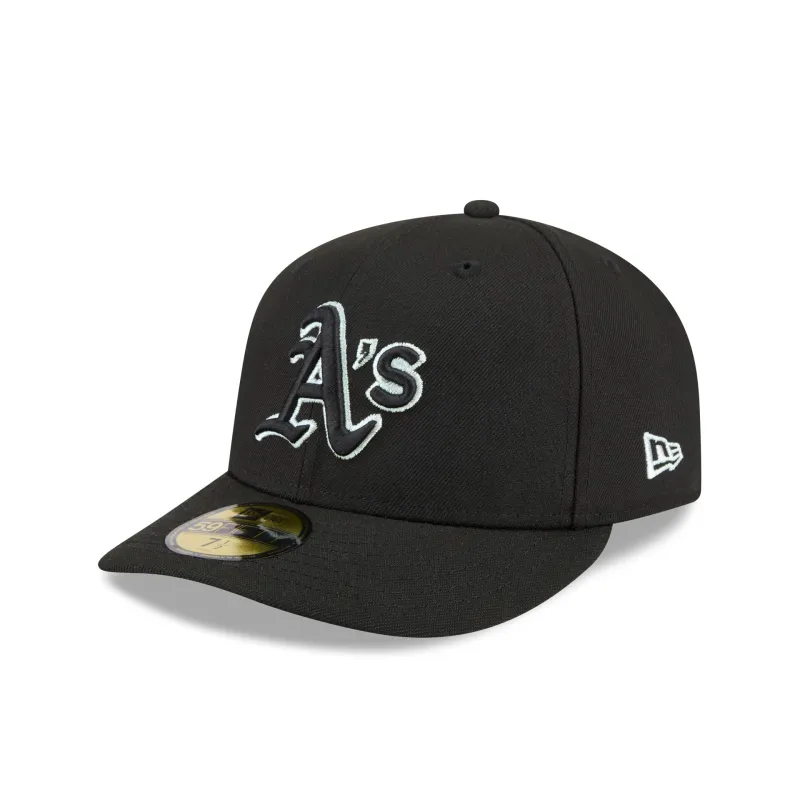 Athletics Black Pre-Curve 59FIFTY Fitted Hat sold by New Era