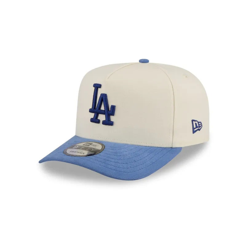 Los Angeles Dodgers Cotton Brush Chrome Pre-Curve 9FIFTY A-Frame Snapback Hat sold by New Era