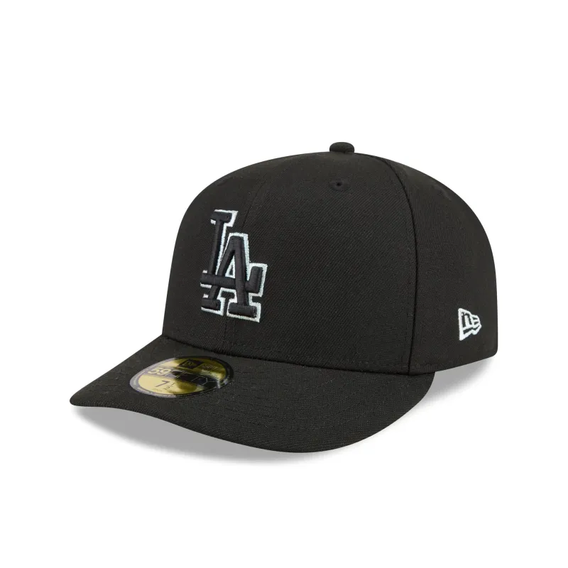Los Angeles Dodgers Black Pre-Curve 59FIFTY Fitted Hat sold by New Era