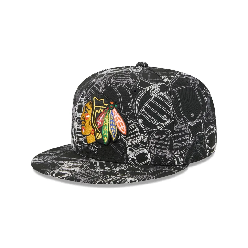 Chicago Blackhawks Cap Scramble 59FIFTY Fitted Hat sold by New Era