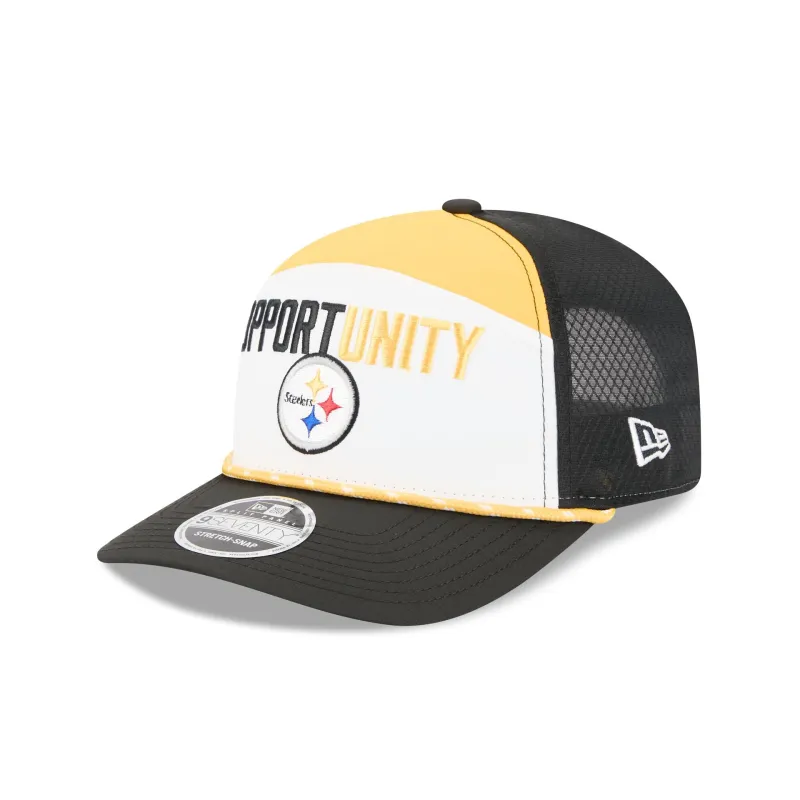 Pittsburgh Steelers 2025 Inspire Change Split Panel 9SEVENTY Trucker Hat sold by New Era