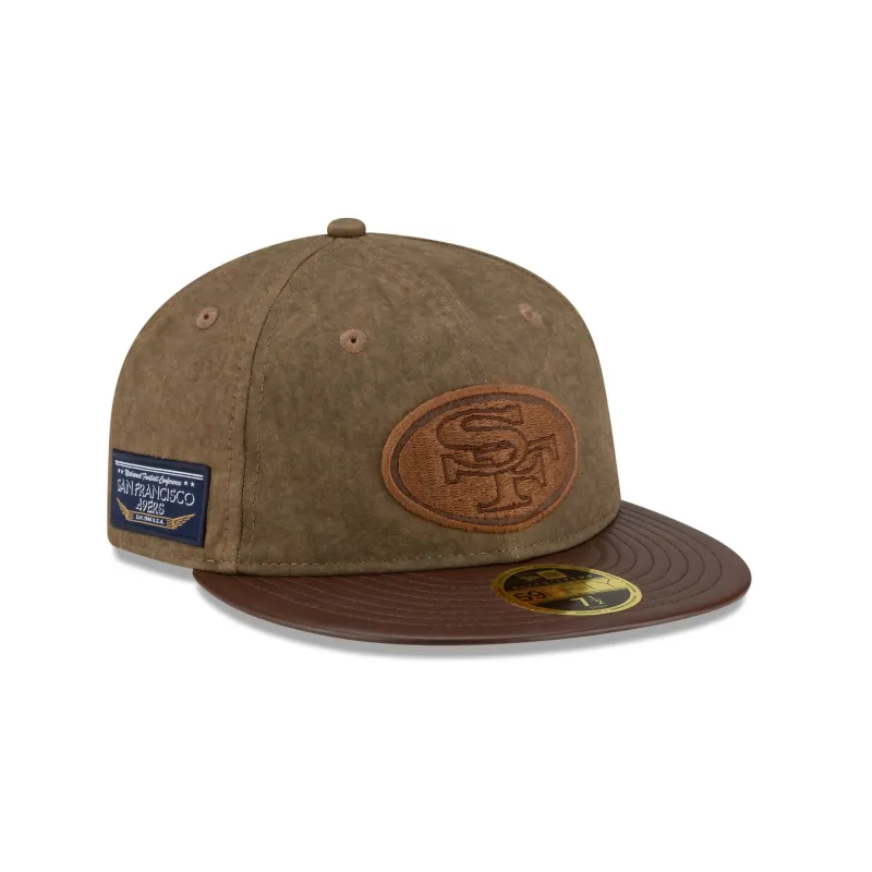 San Francisco 49ers Utility Linen Retro Crown 59FIFTY Fitted Hat sold by New Era