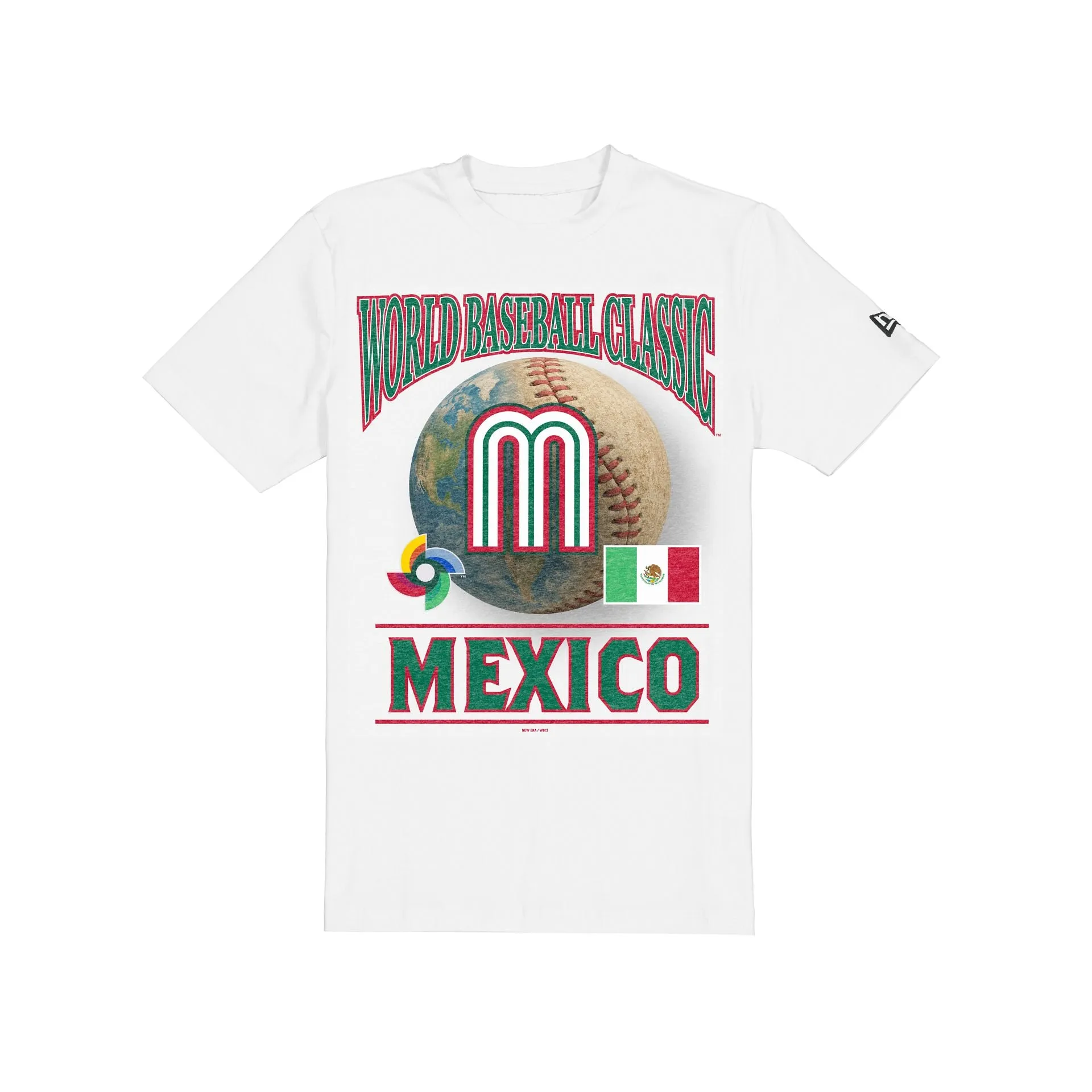 Mexico Baseball 2025 World Baseball Classic White T-Shirt sold by New Era