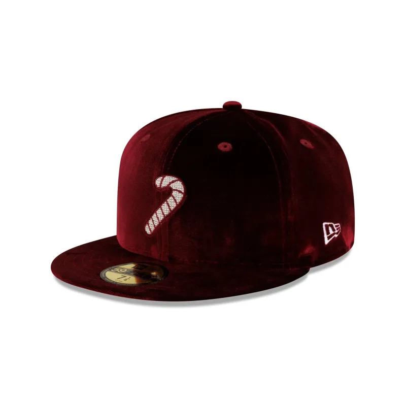 New Era Cap Velvet Candy Cane 59FIFTY Fitted Hat sold by New Era