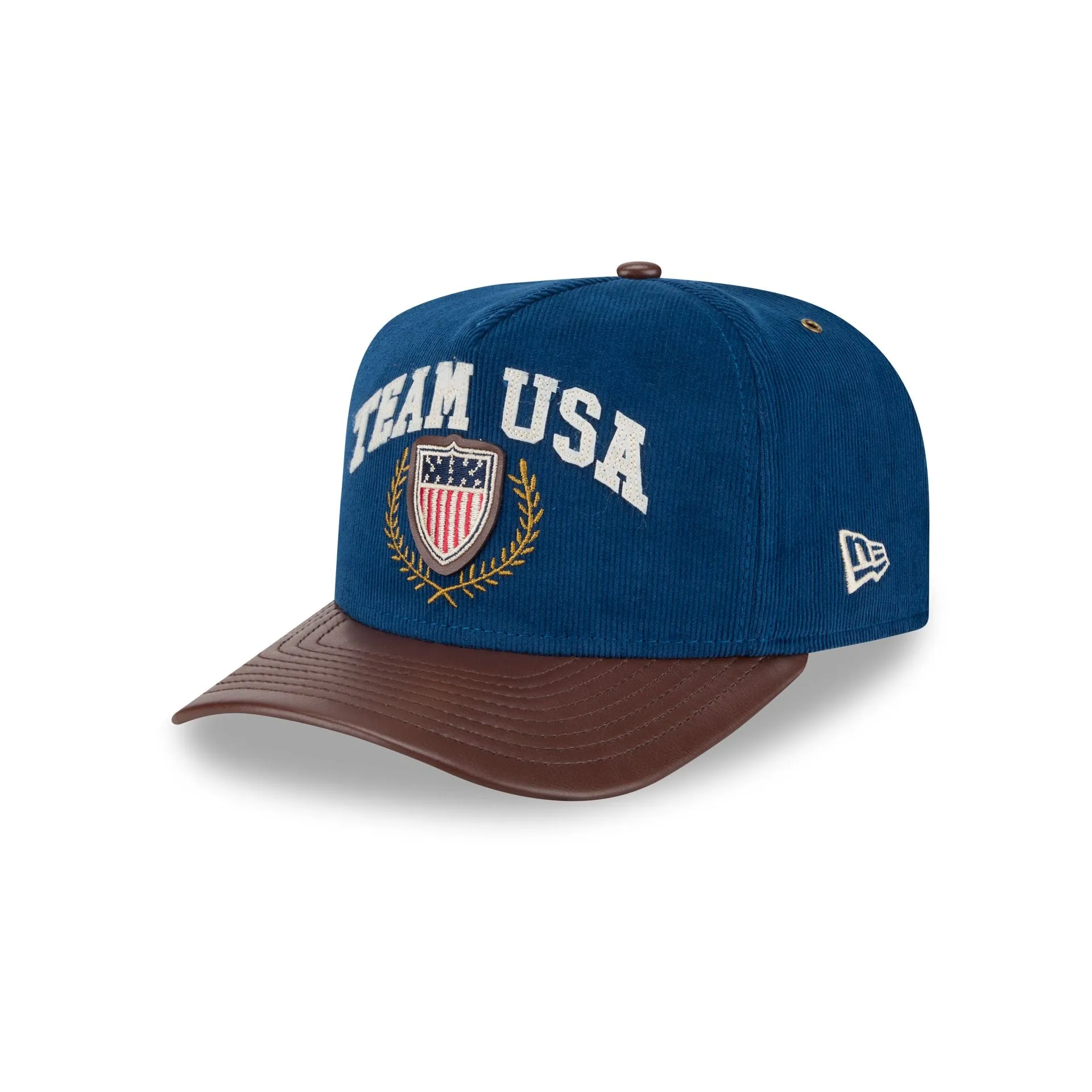 Team USA Cord Faux Leather 9FIFTY A-Frame Snapback Hat sold by New Era