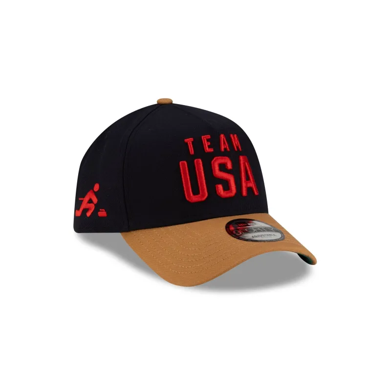 Team USA Curling 9FORTY A-Frame Snapback Hat sold by New Era