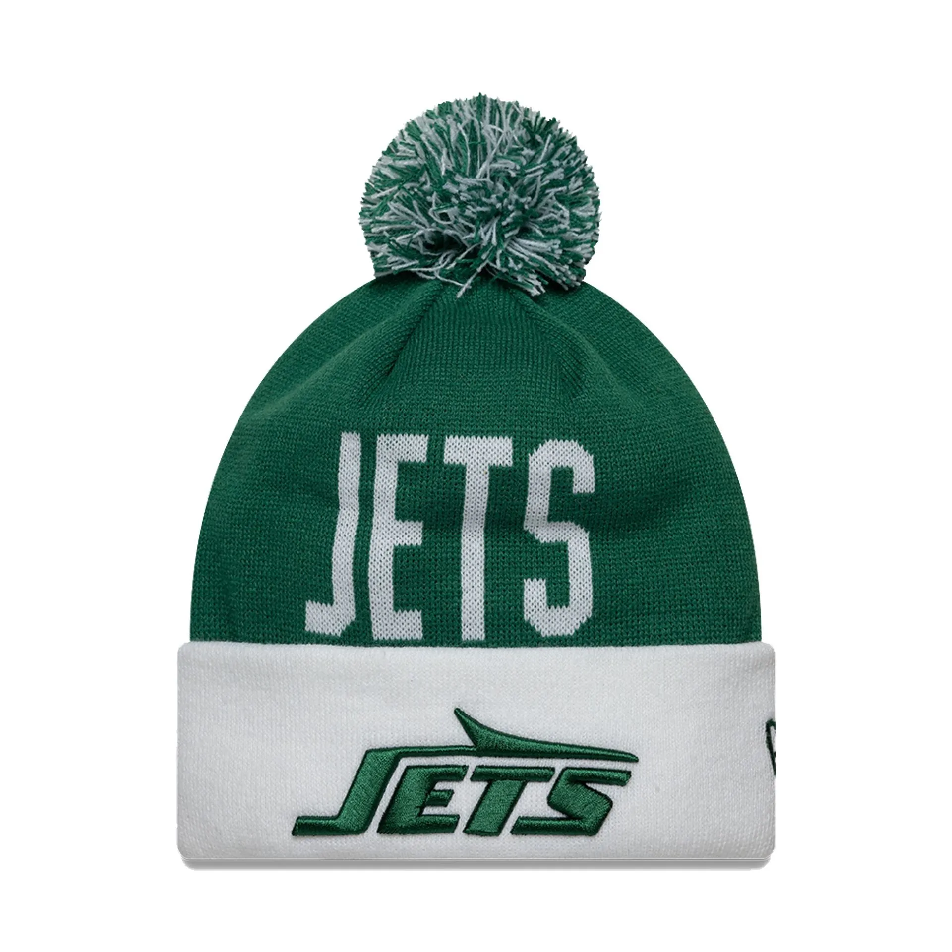 New York Jets London Game Team Pom Knit Hat sold by New Era