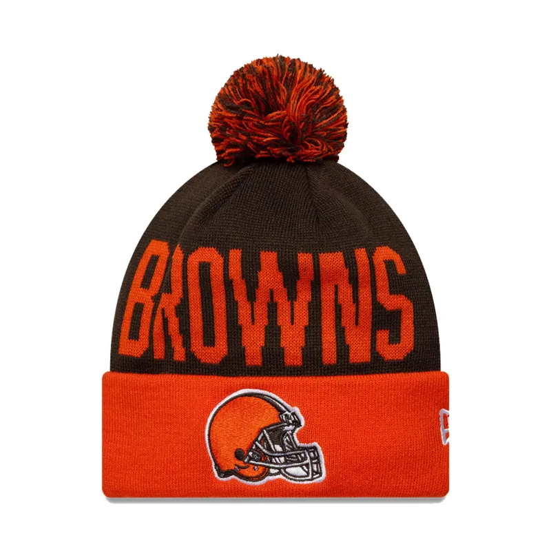 Cleveland Browns London Game Team Pom Knit Hat made by New Era