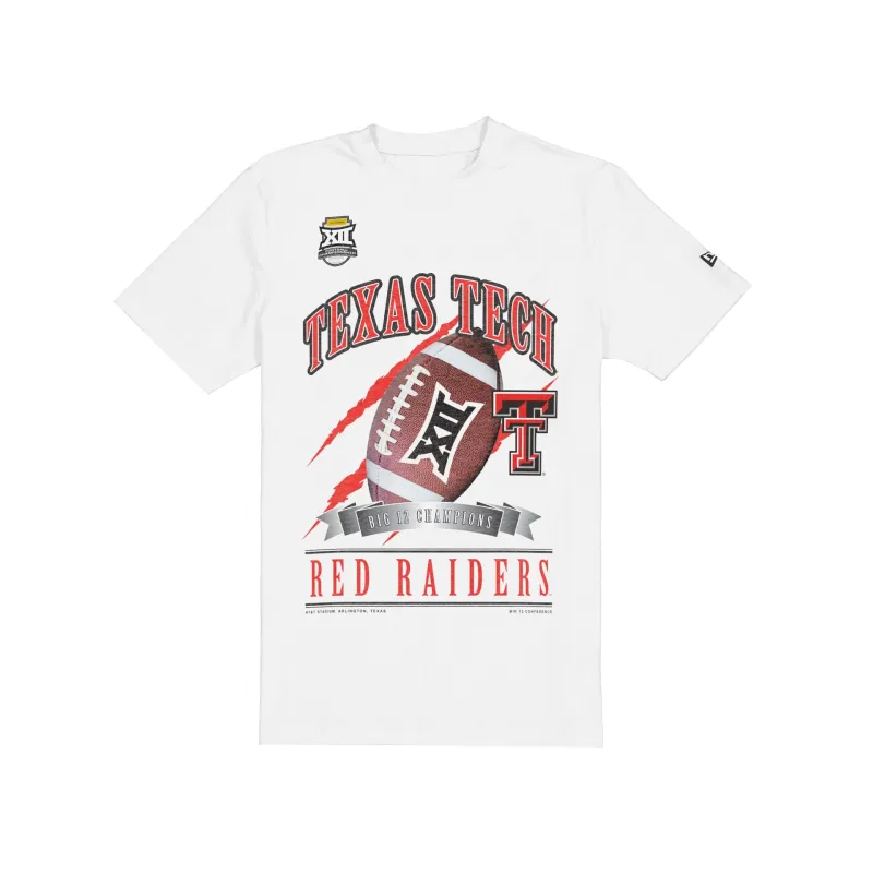 Texas Tech Red Raiders Big 12 Football Champions White T-Shirt sold by New Era