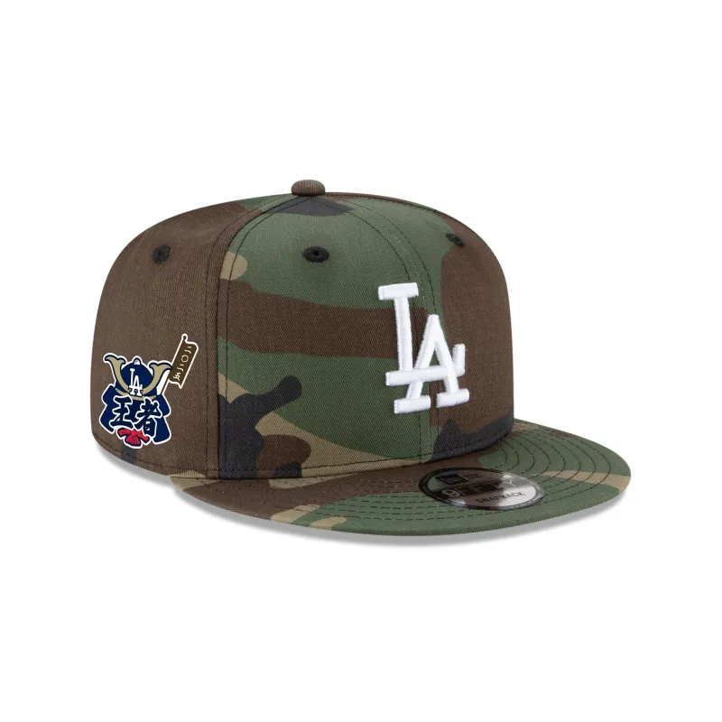 Los Angeles Dodgers 2025 World Series Champions Samurai Patch Camo 9FIFTY Snapback Hat sold by New Era