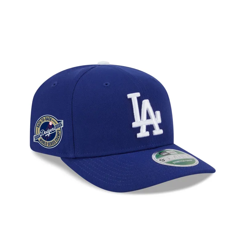 Los Angeles Dodgers 2025 World Series Champions Back-to-Back Circle Patch 9SEVENTY Stretch-Snap Hat sold by New Era