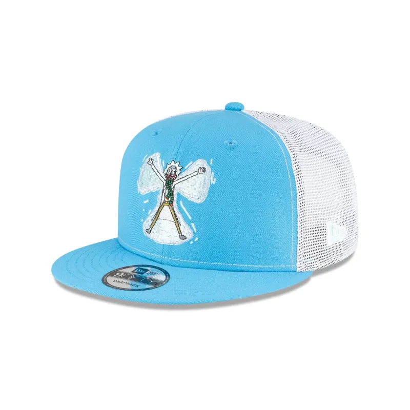 Rick and Morty Rickmas Rick Snow Angel 9FIFTY Trucker Hat made by New Era