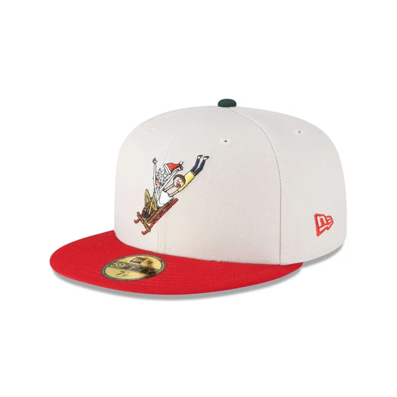 Rick and Morty Rickmas Stone Red Sled 59FIFTY Fitted Hat sold by New Era
