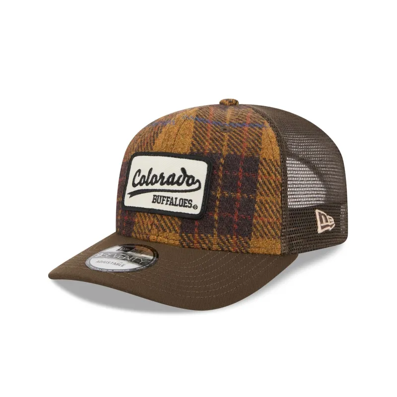 Colorado Buffaloes Wool Plaid 9SEVENTY Trucker Hat made by New Era