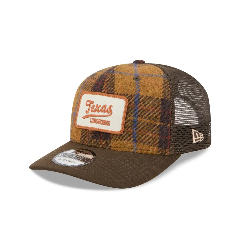 Texas Longhorns Wool Plaid 9SEVENTY Trucker Hat sold by New Era