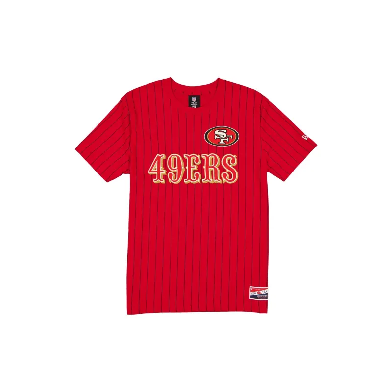 San Francisco 49ers Throwback Retro Pinstripe T-Shirt sold by New Era