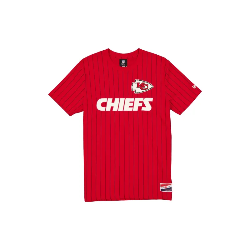 Kansas City Chiefs Throwback Retro Pinstripe T-Shirt sold by New Era