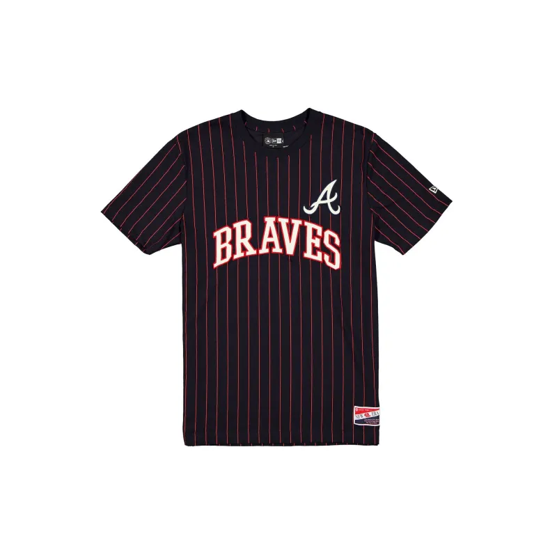 Atlanta Braves Throwback Retro Pinstripe T-Shirt sold by New Era