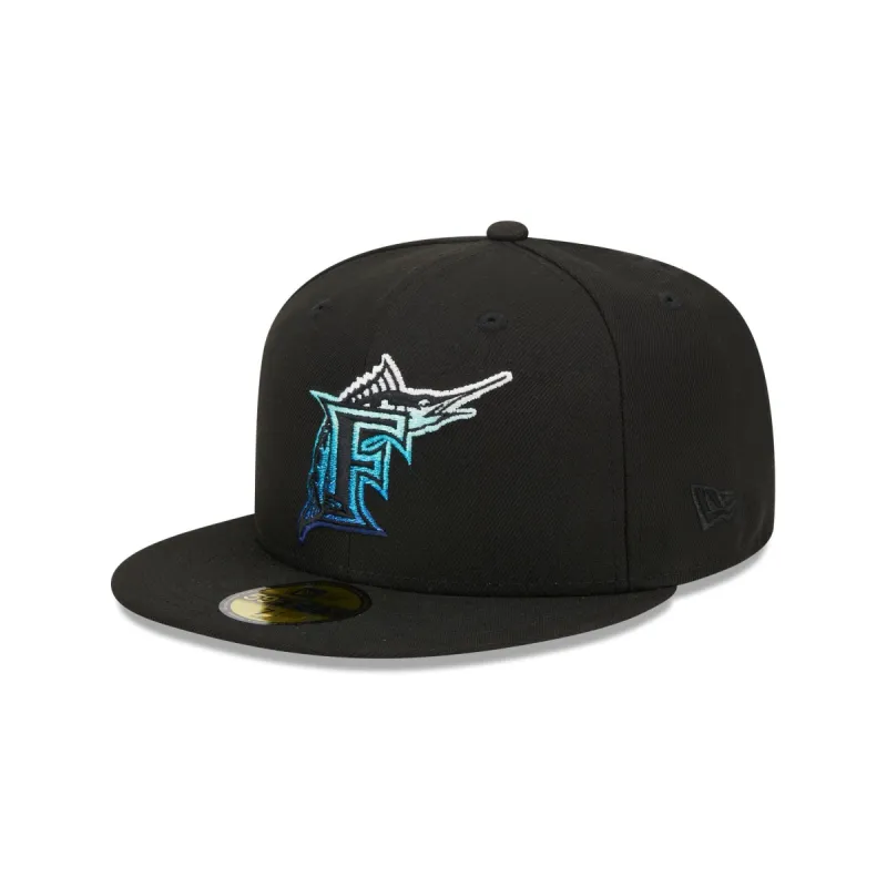 Miami Marlins Metallic Gradient 59FIFTY Fitted Hat sold by New Era