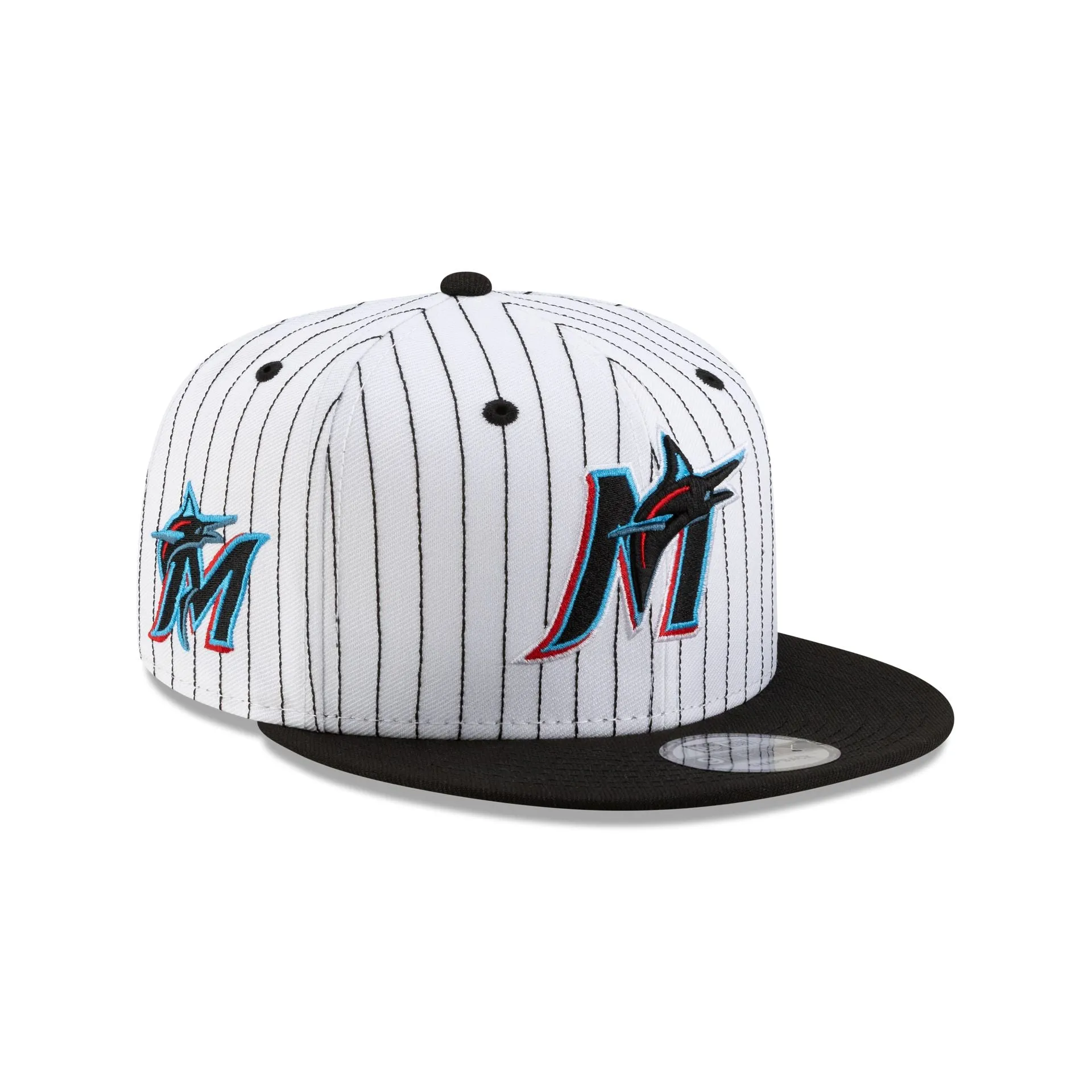 Miami Marlins Deceptor Pinstripe 9FIFTY Snapback Hat sold by New Era