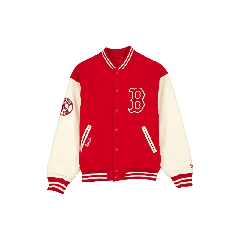 Boston Red Sox Patched Red Varsity Jacket sold by New Era