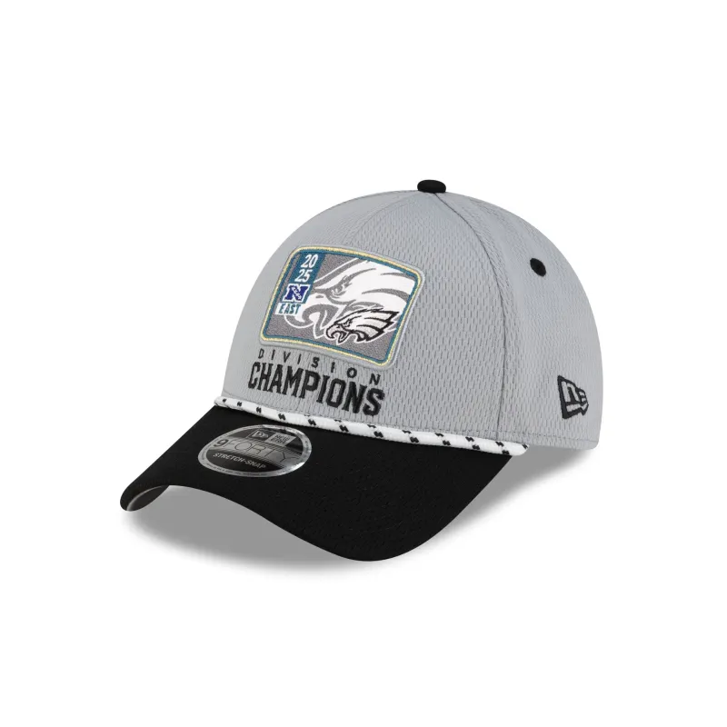 Philadelphia Eagles 2025 Division Champion Locker Room 9FORTY Stretch-Snap Hat made by New Era