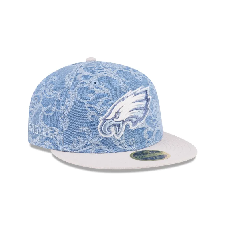 Just Caps Jacquard Denim Philadelphia Eagles Retro Crown 59FIFTY Fitted Hat sold by New Era