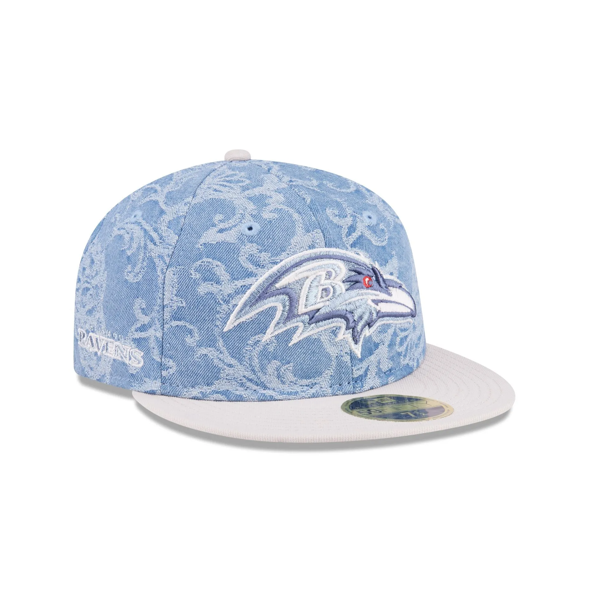 Just Caps Jacquard Denim Baltimore Ravens Retro Crown 59FIFTY Fitted Hat sold by New Era