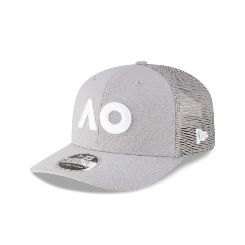 2026 Australian Open Gray 9SEVENTY Trucker Hat made by New Era