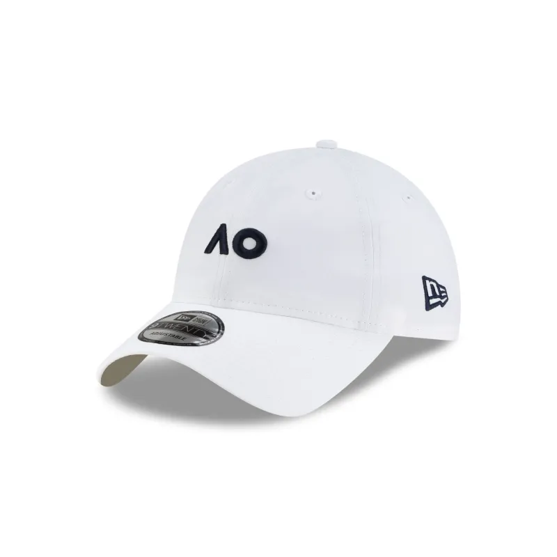 2026 Australian Open Performance Mini Logo White 9TWENTY Adjustable Hat sold by New Era