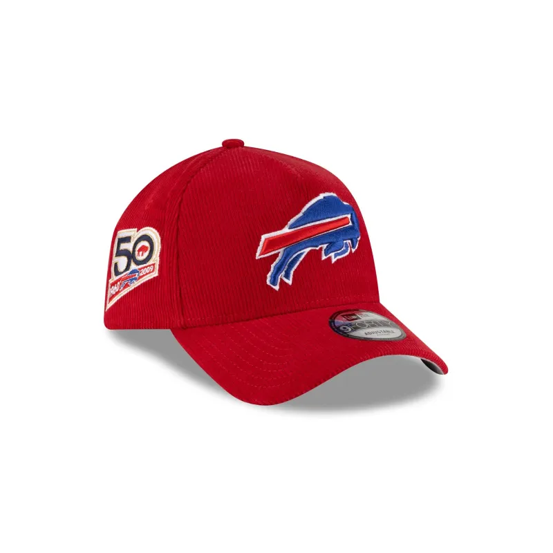 Buffalo Bills Red Corduroy 9FORTY A-Frame Snapback Hat sold by New Era