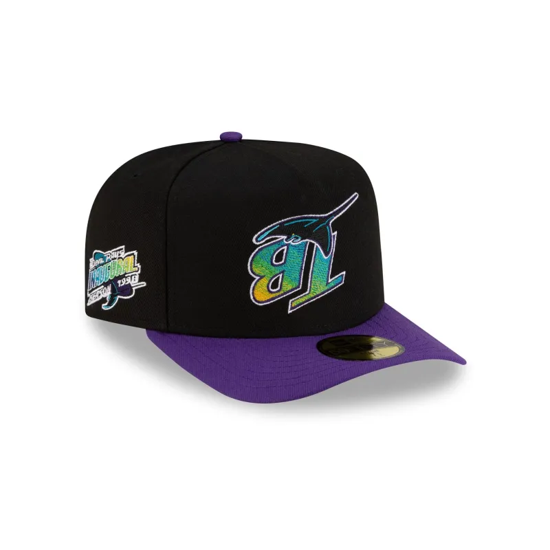 Just Caps Upside Down Logo Tampa Bay Rays 59FIFTY A-Frame Fitted Hat sold by New Era