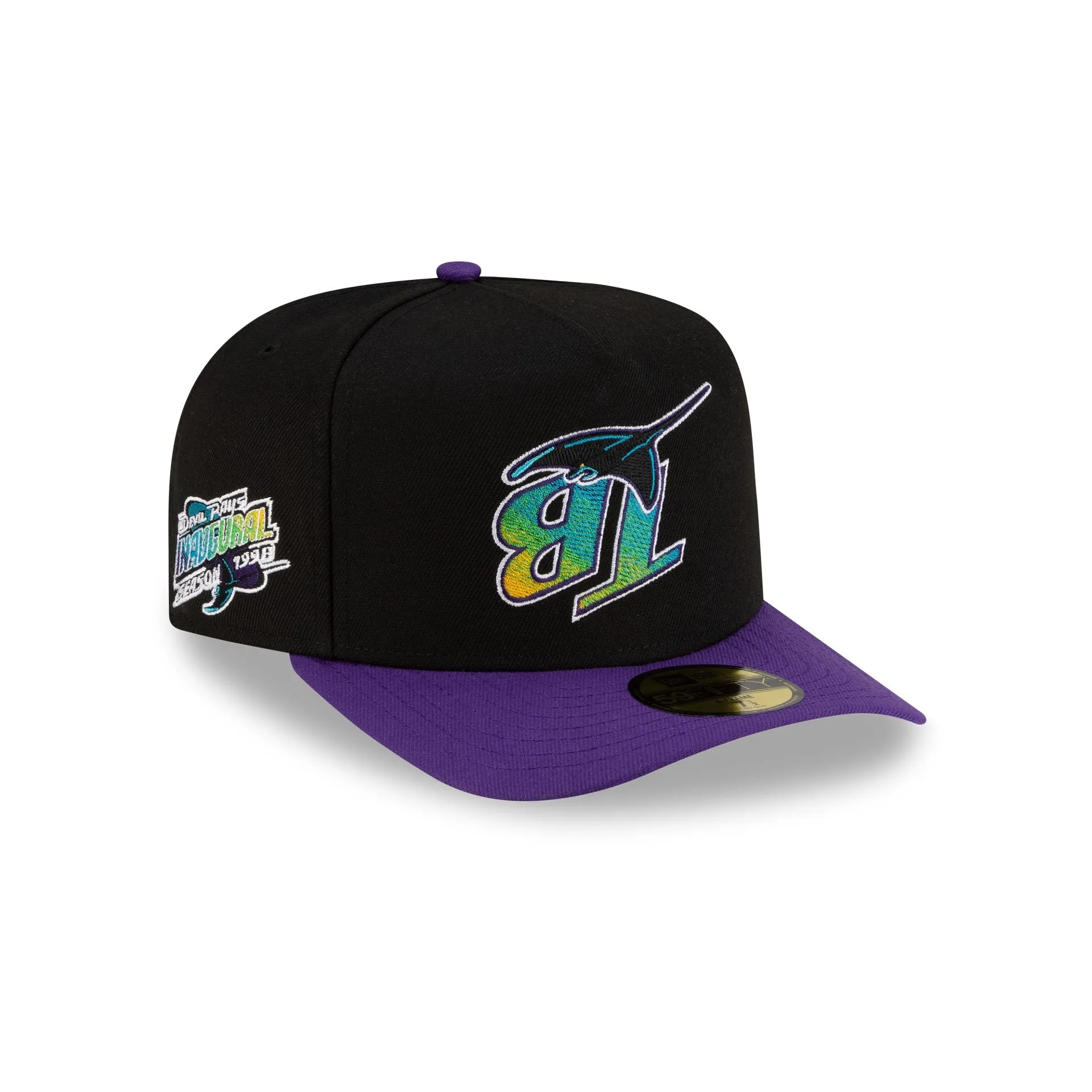 Just Caps Upside Down Logo Tampa Bay Rays 59FIFTY A-Frame Fitted Hat sold by New Era