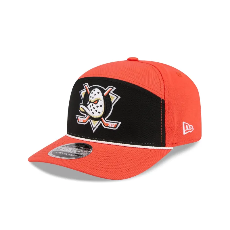 Anaheim Ducks Split Panel 9SEVENTY Stretch-Snap Hat sold by New Era