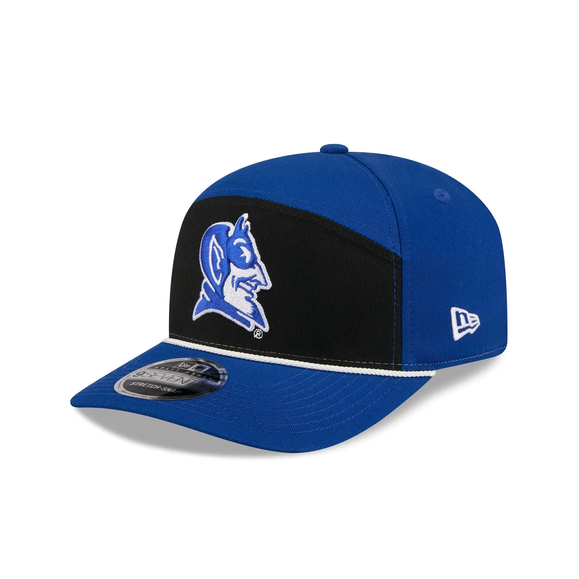Duke Blue Devils Split Panel 9SEVENTY Stretch-Snap Hat sold by New Era