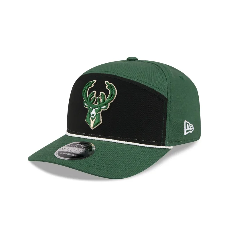 Milwaukee Bucks Split Panel 9SEVENTY Stretch-Snap Hat sold by New Era